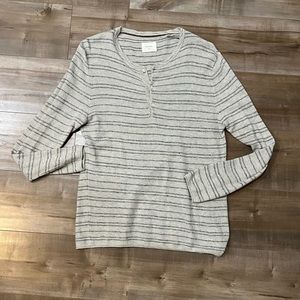 Billy Reid striped henley long sleeve shirt